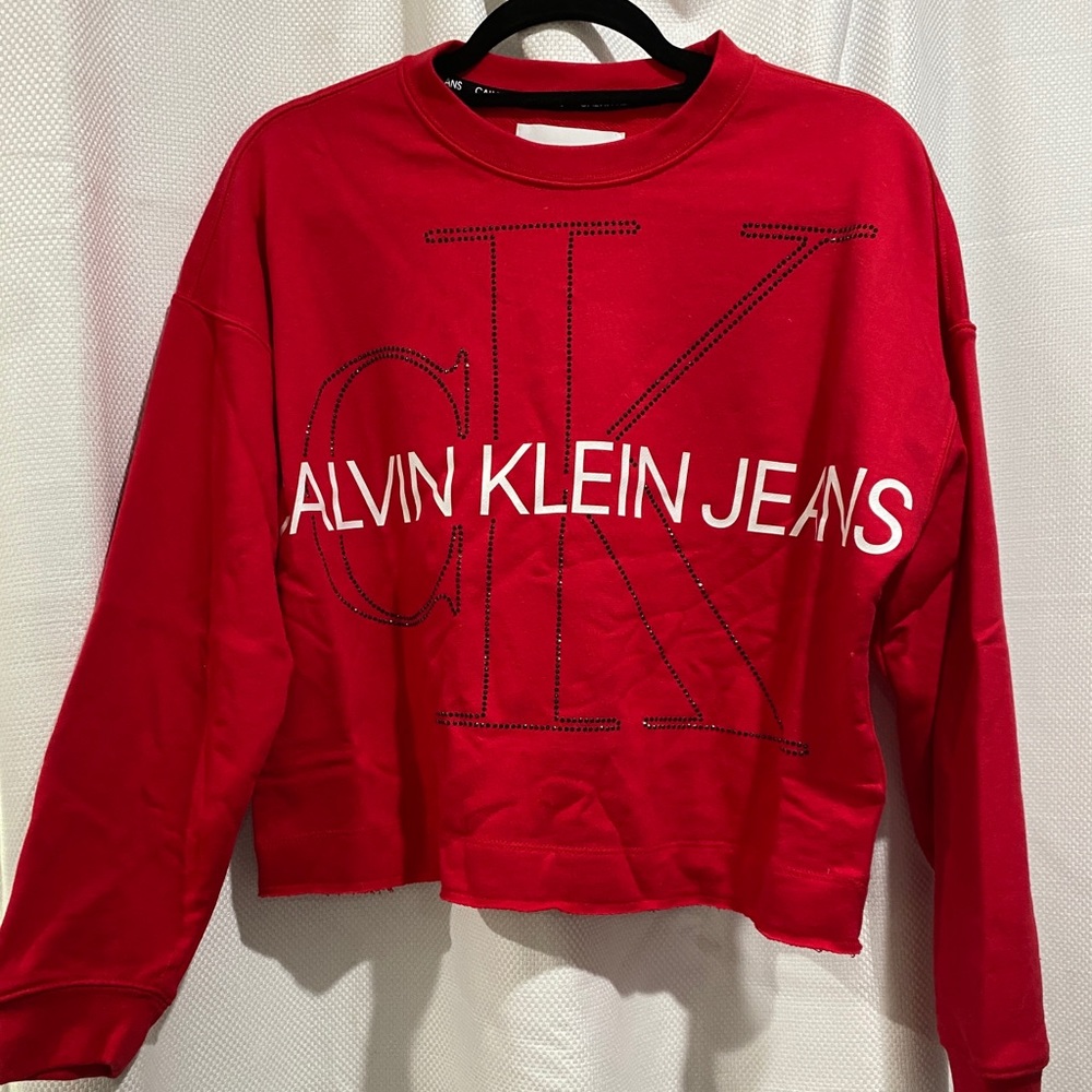 Calvin Klein cropped logo sweatshirt. Brand new
